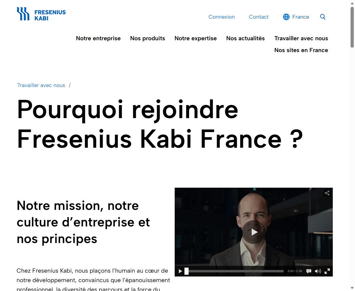 « Pourquoi rejoindre Fresenius Kabi France ? » : mission, culture et principes