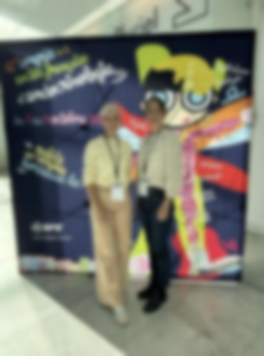 Sur le stand du congrès de la Société Française d'Endocrinologie (photo floutée)